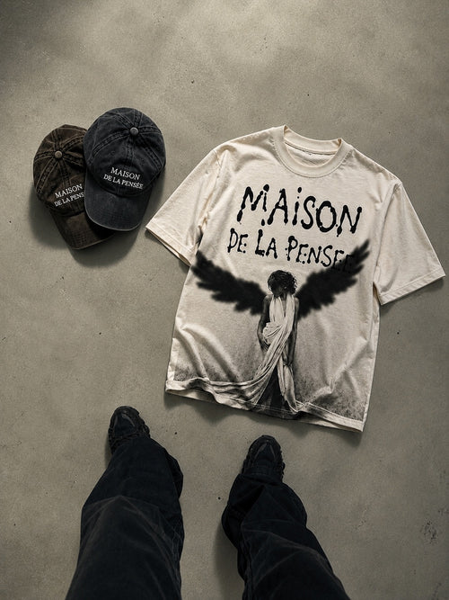 Maison de la Pensée angel graphic tee styled flat lay