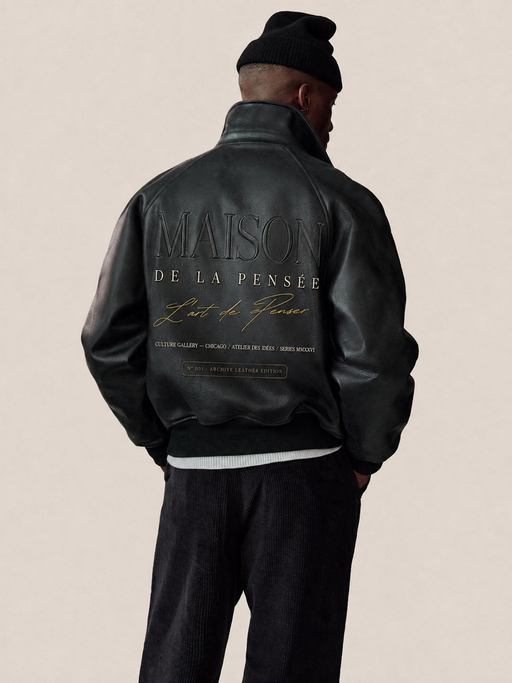 Maison de la Pensée L'art de Penser leather jacket back