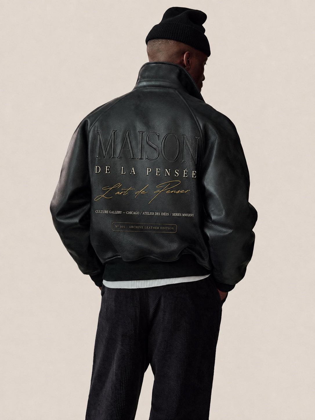 Maison de la Pensée L'art de Penser leather jacket back