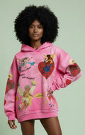 Maison de la Pensée pink Broken Not Defeated hoodie model