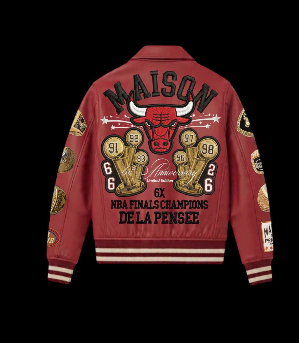 Maison de la Pensée Chicago basketball leather jacket back