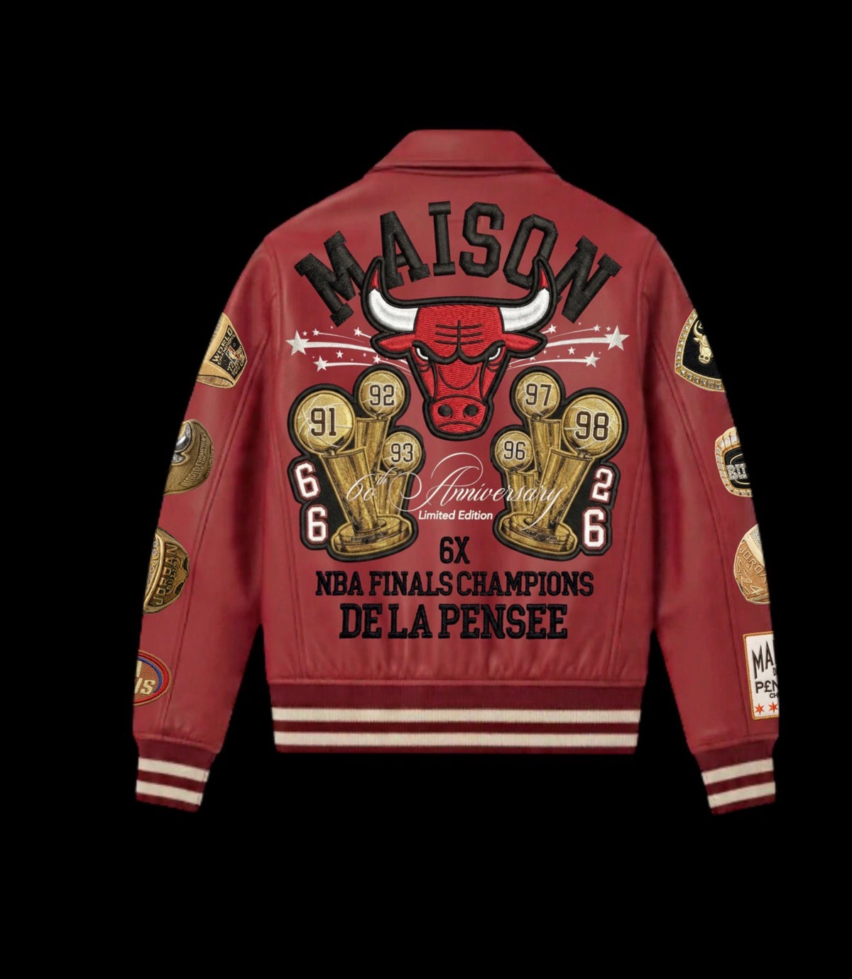 Maison de la Pensée Chicago basketball leather jacket back