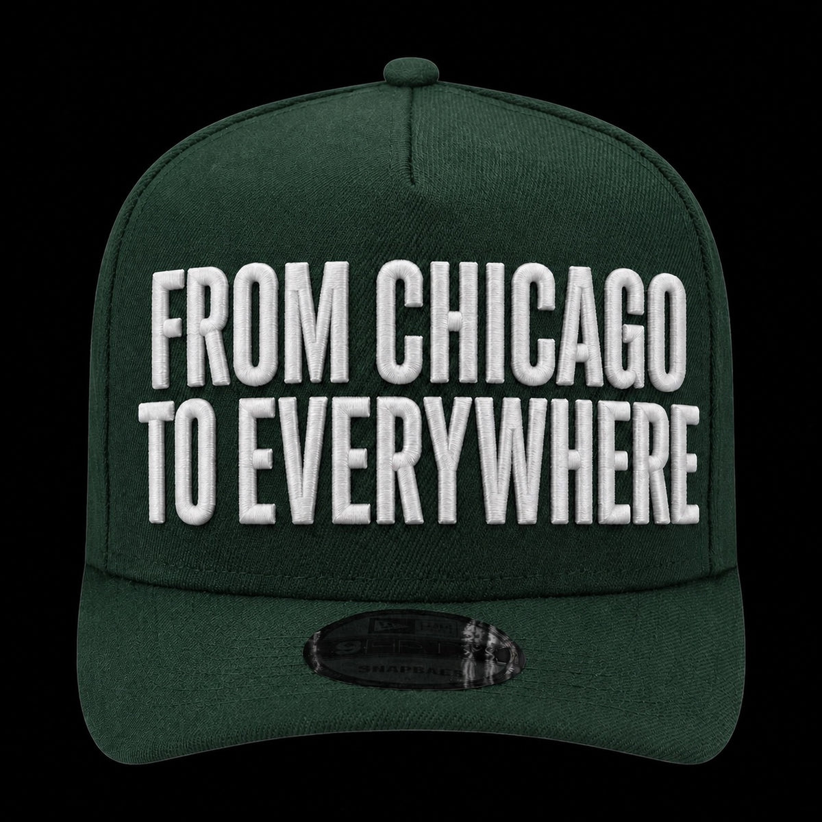 Maison de la Pensée From Chicago to Everywhere cap green front view