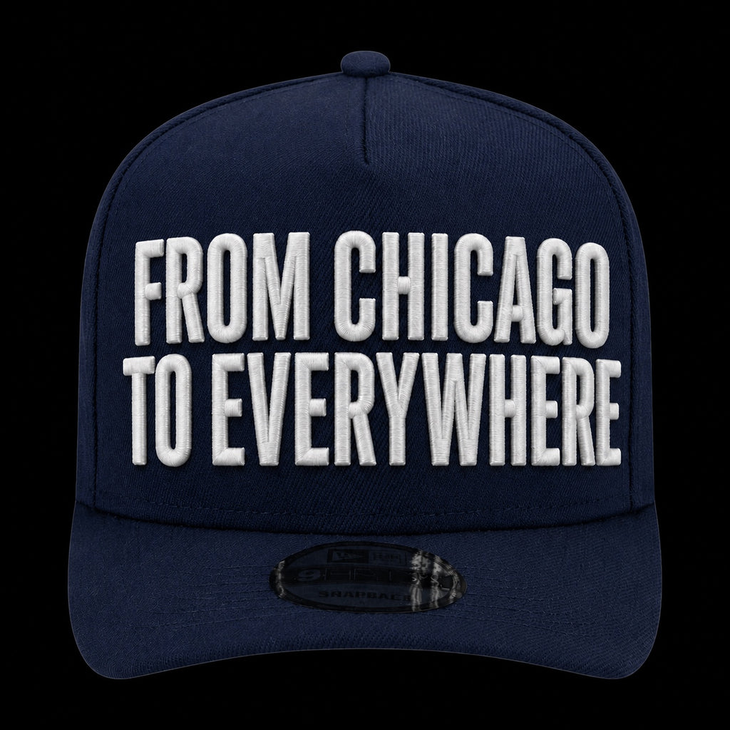 Maison de la Pensée From Chicago to Everywhere cap navy front view