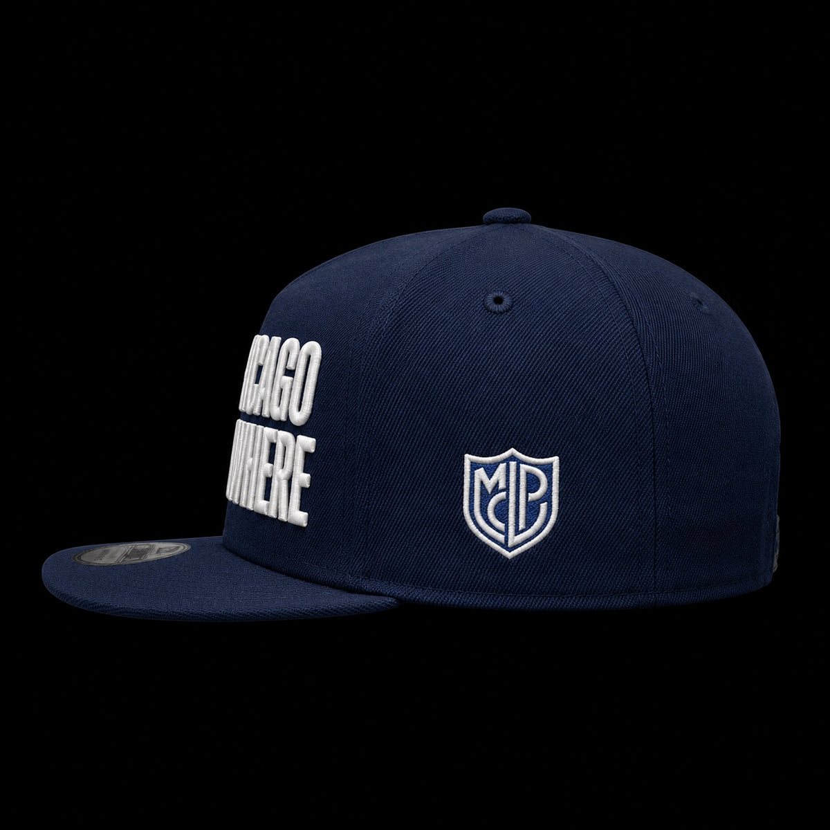Maison de la Pensée From Chicago to Everywhere cap navy side view