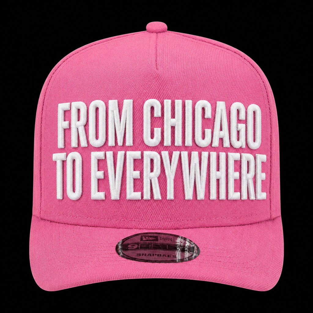 Maison de la Pensée From Chicago to Everywhere cap pink front view