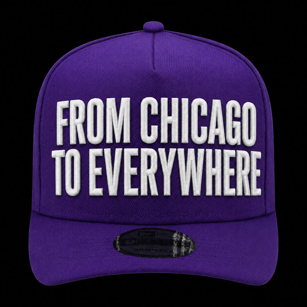 Maison de la Pensée From Chicago to Everywhere cap purple front view