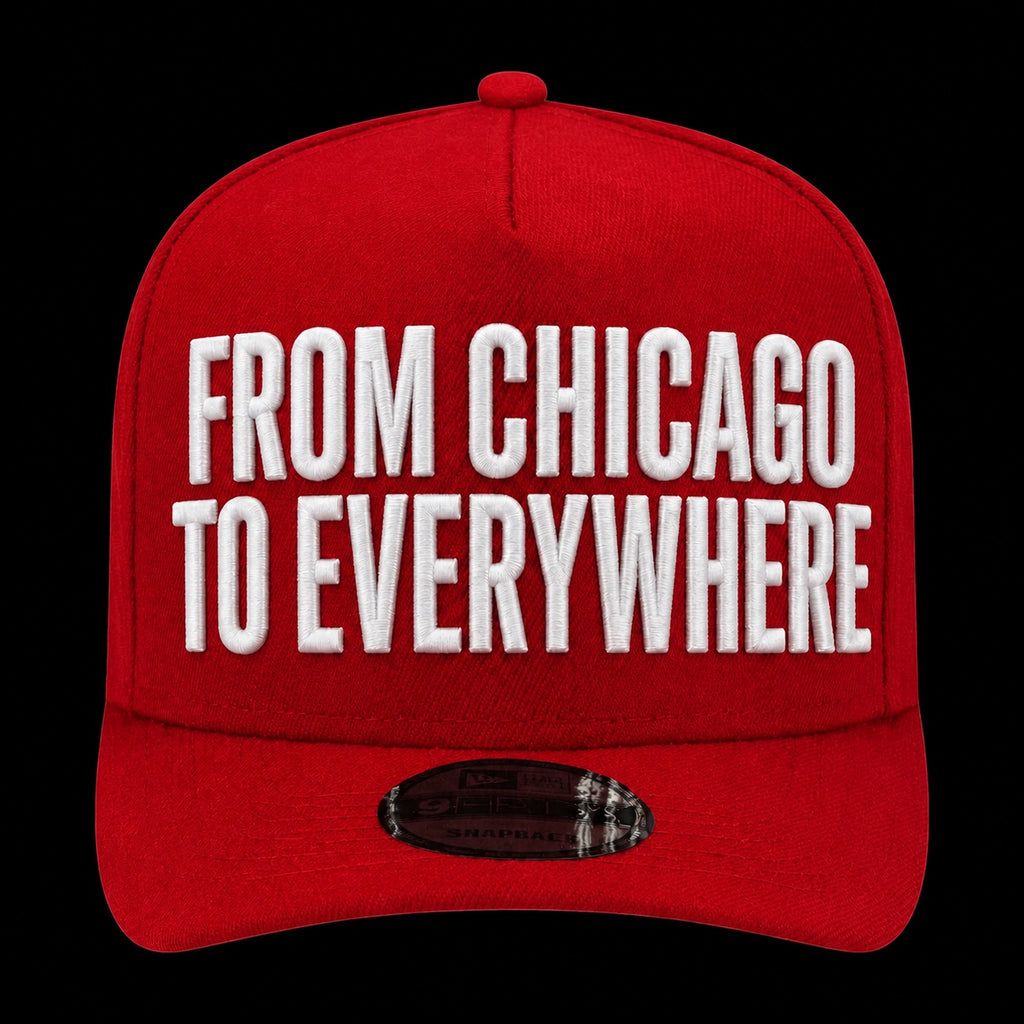 Maison de la Pensée From Chicago to Everywhere cap red front view
