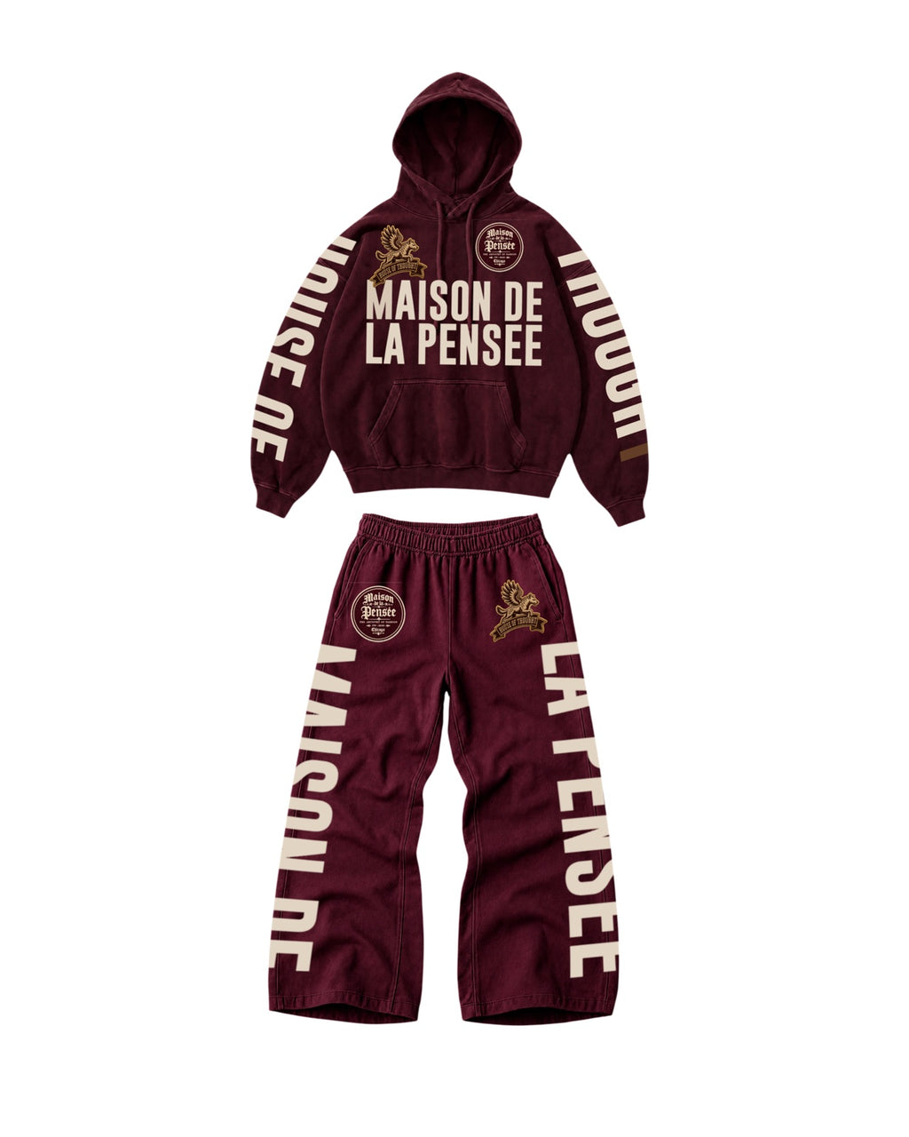 Maison de la Pensée House of Thought fleece set oxblood