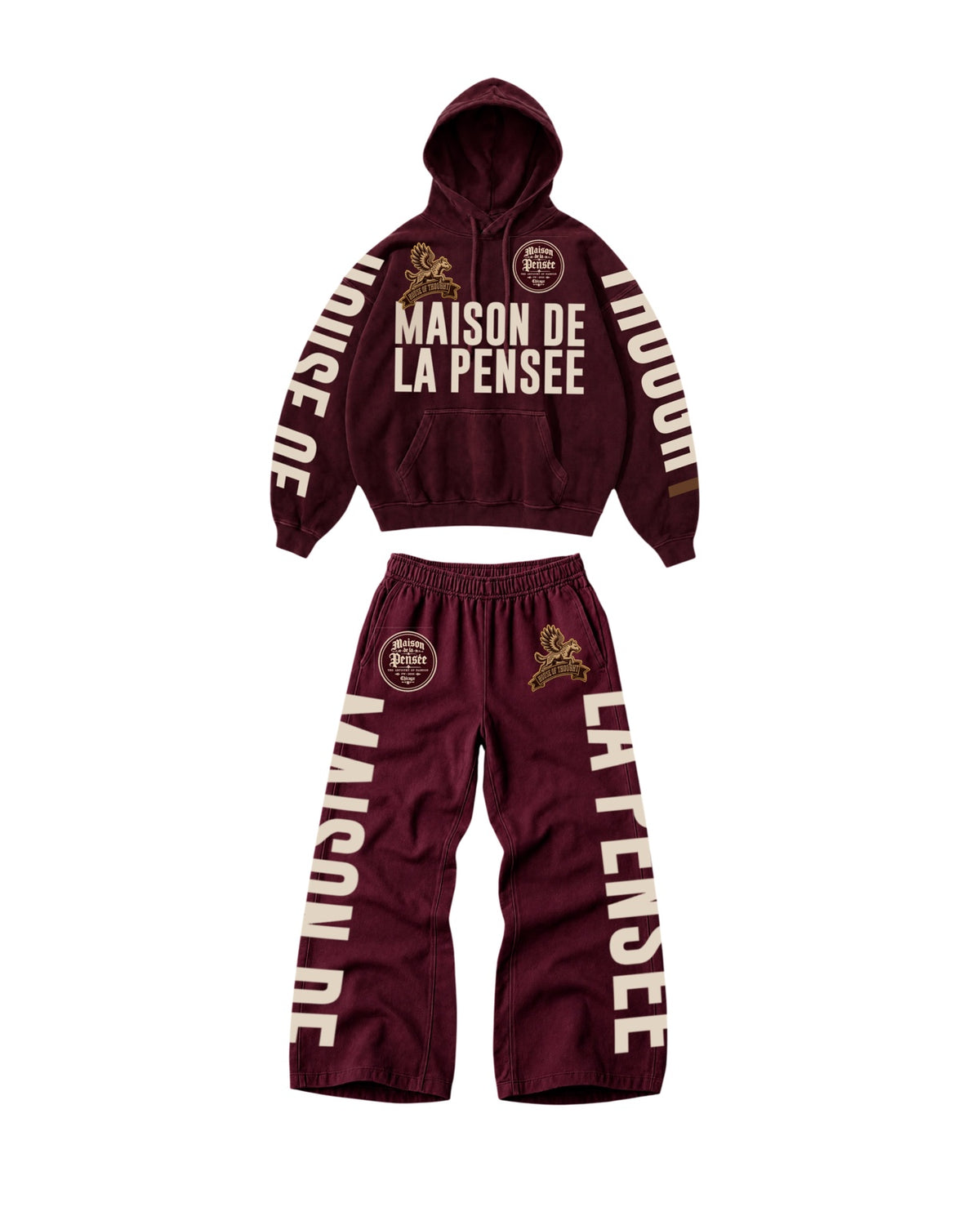 Maison de la Pensée House of Thought fleece set oxblood