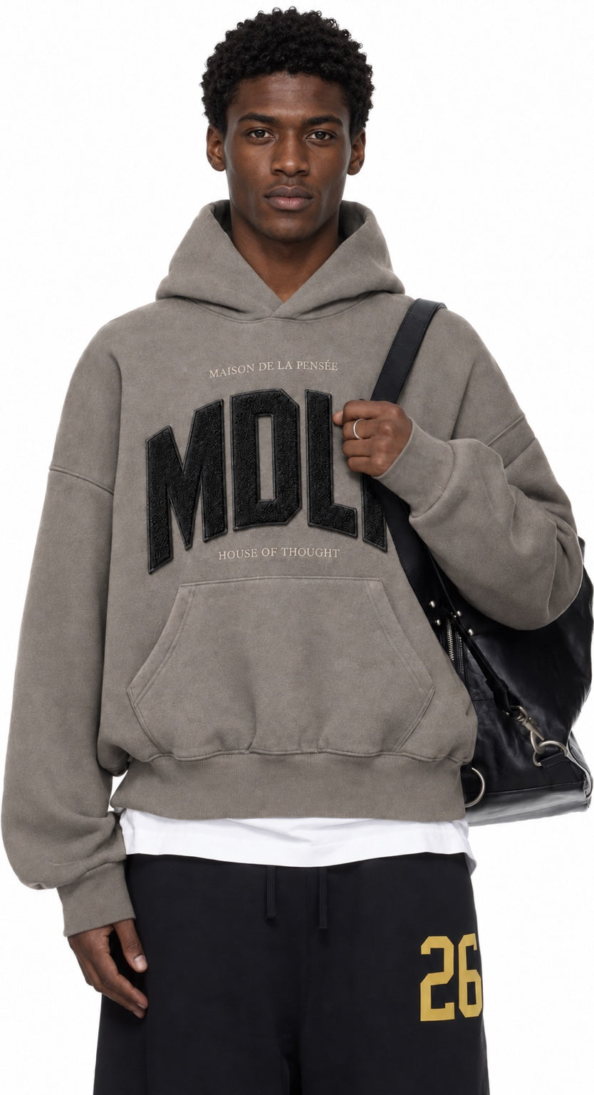 Maison de la Pensée gray MDLP hoodie alternate view